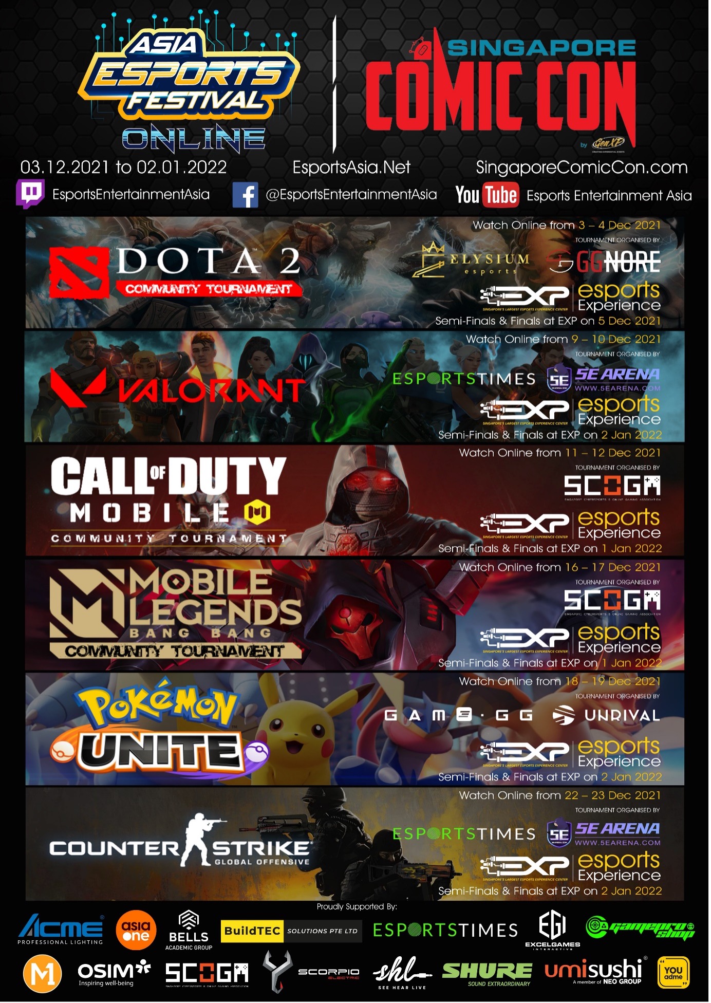 Asia Esports Festival Online Singapore Comic Con 2021, Business News